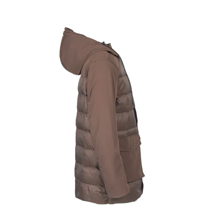 Men's Classic Down Jacket with Mix Shell Fabric