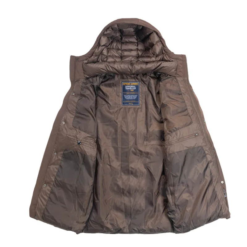 Men's Classic Down Jacket with Mix Shell Fabric