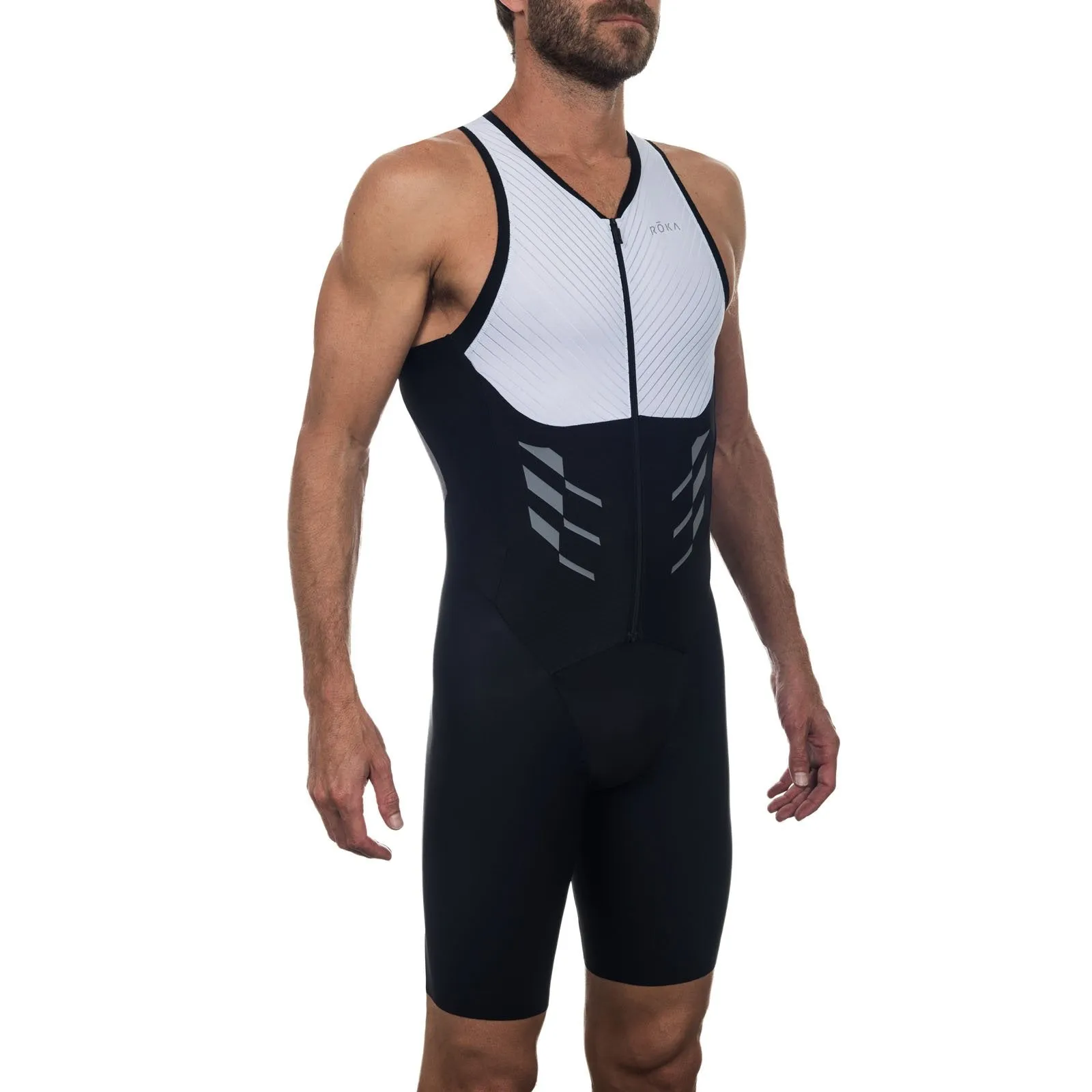 Men's Gen II Elite Aero Sleeveless Tri Suit - White/Black