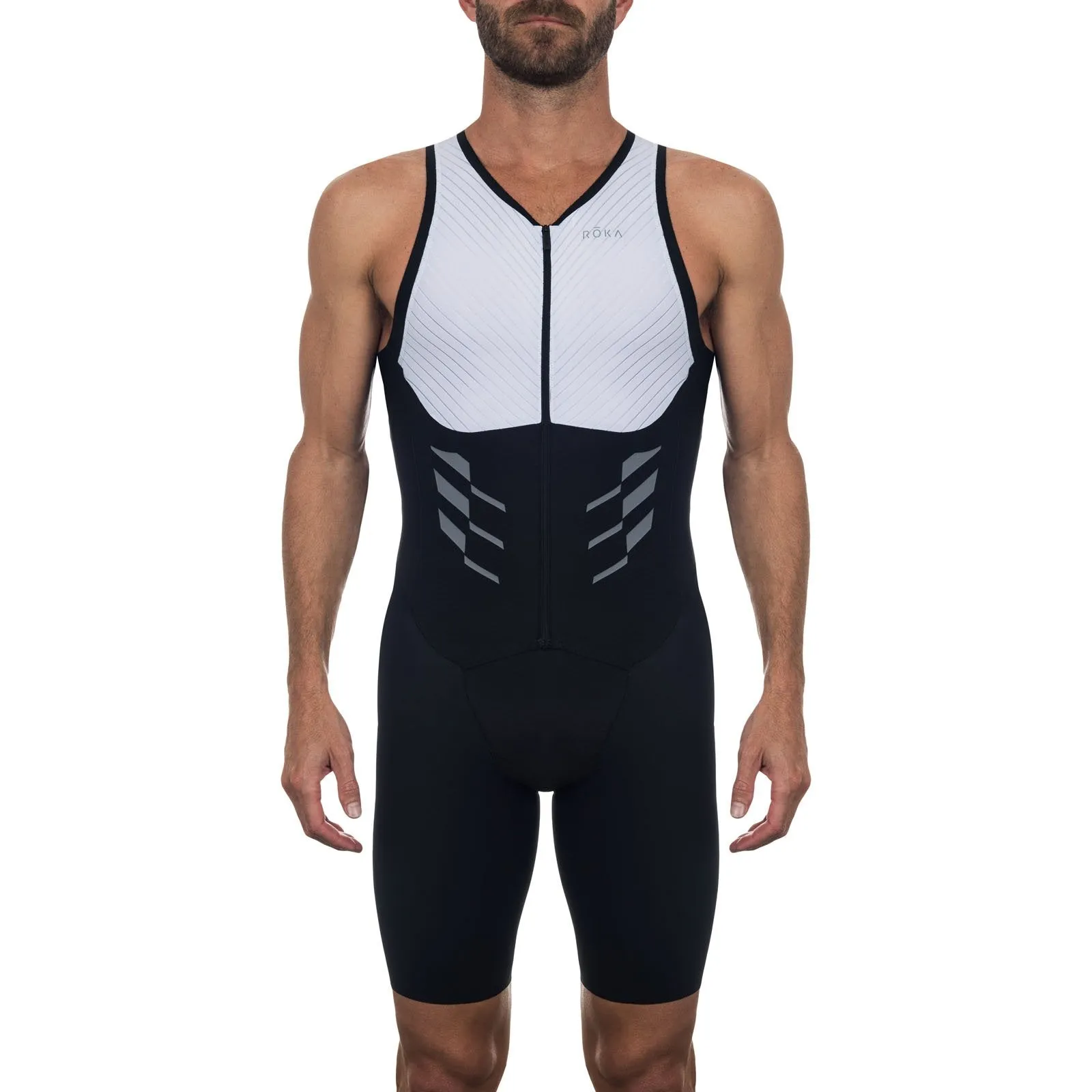 Men's Gen II Elite Aero Sleeveless Tri Suit - White/Black