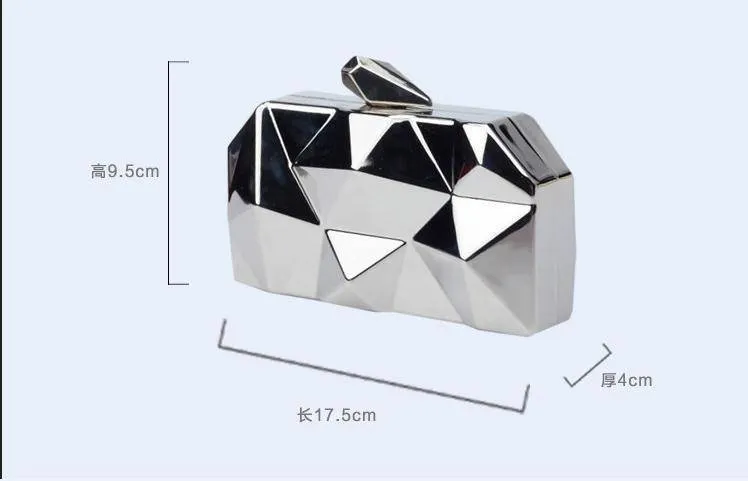 Metal Liquid Geometric clutch, Evening Bag