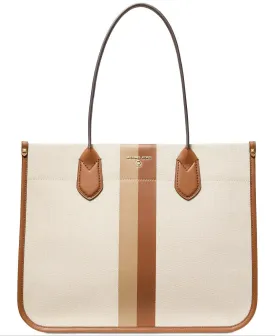 Michael Kors Heidi Extra Large Stripe Canvas Tote Bag