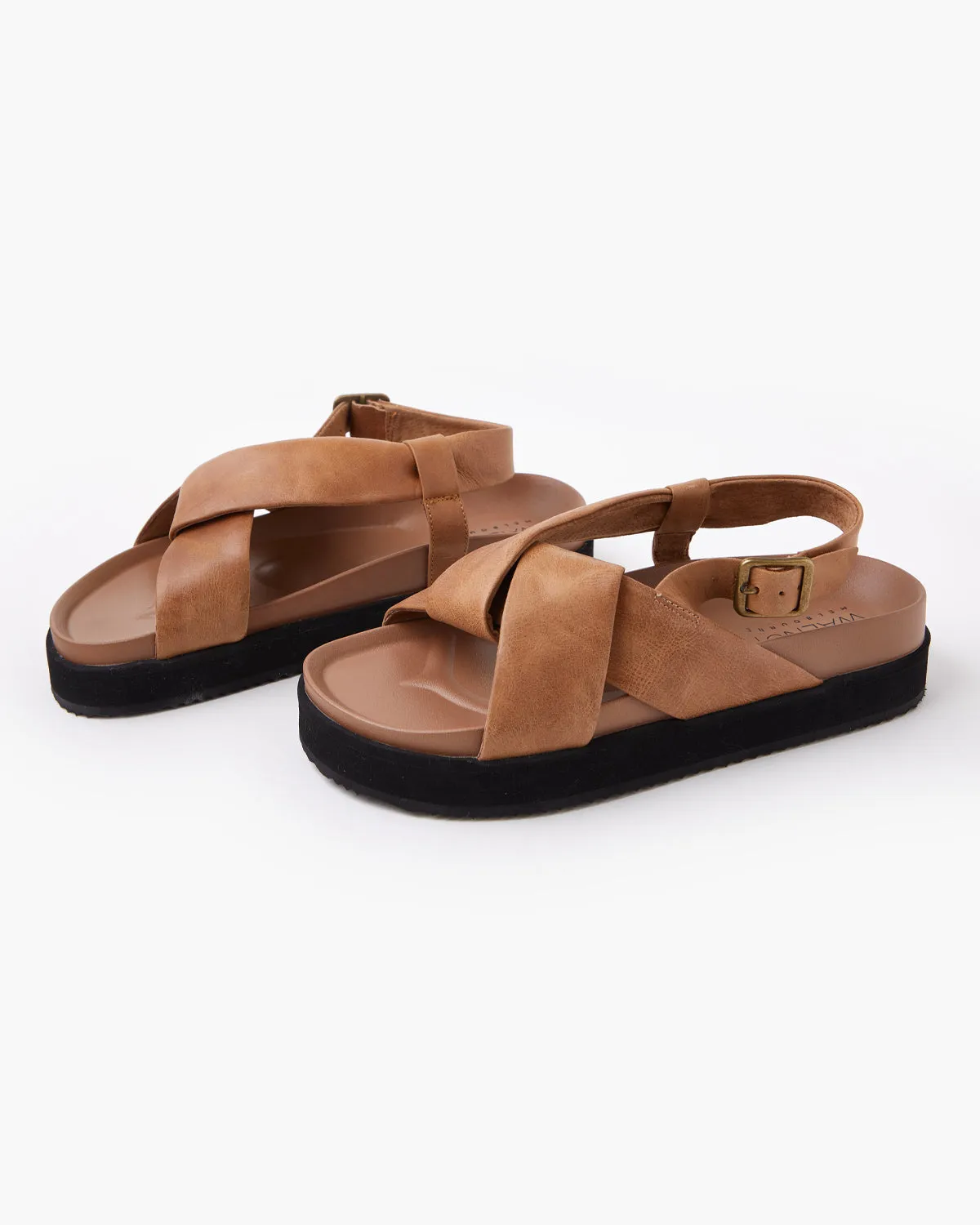 Mya Leather Sandal - Dark Tan