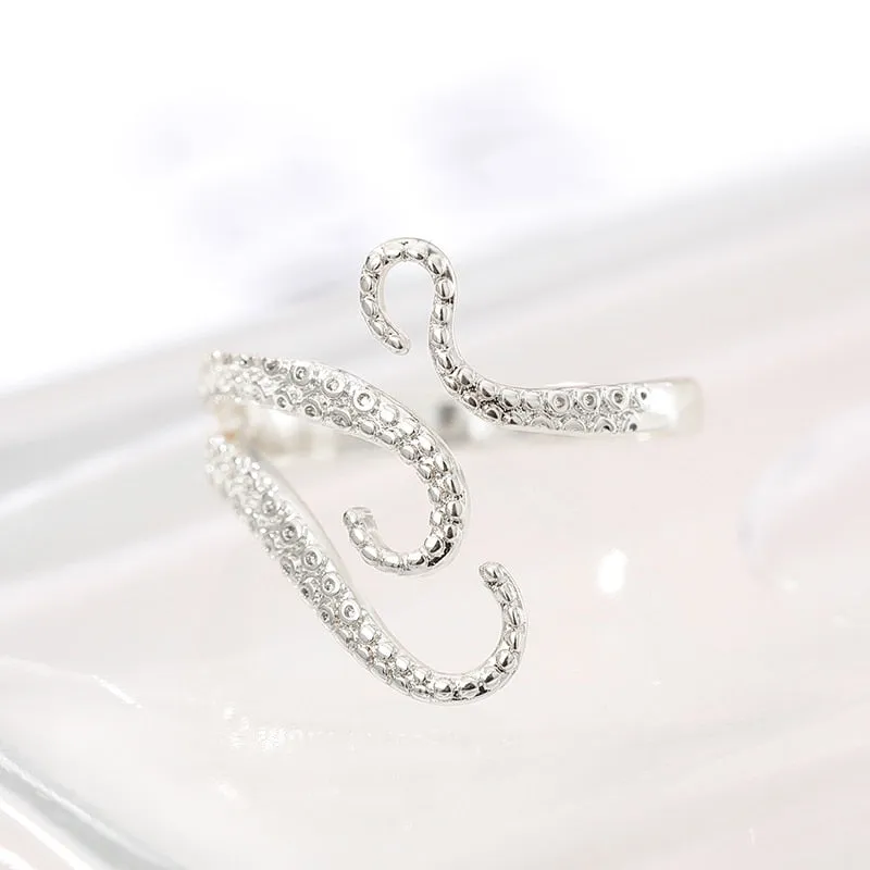 Octopus Sucker Foot Finger Rings For Women Children Sea Jewelry Cute Marine Life Adjustable Rings Ocean Brincos