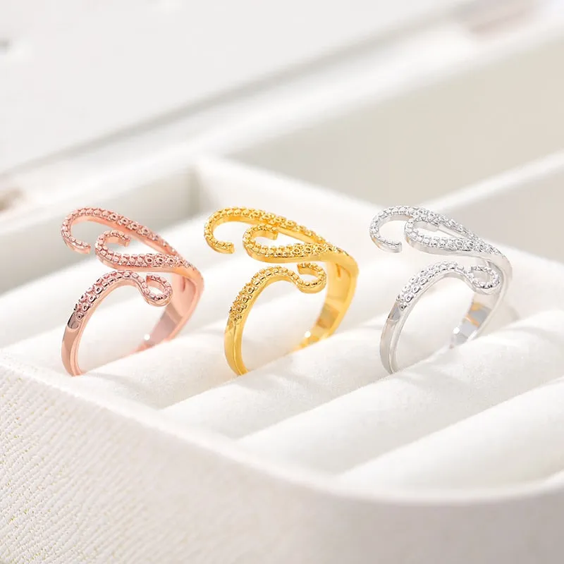 Octopus Sucker Foot Finger Rings For Women Children Sea Jewelry Cute Marine Life Adjustable Rings Ocean Brincos