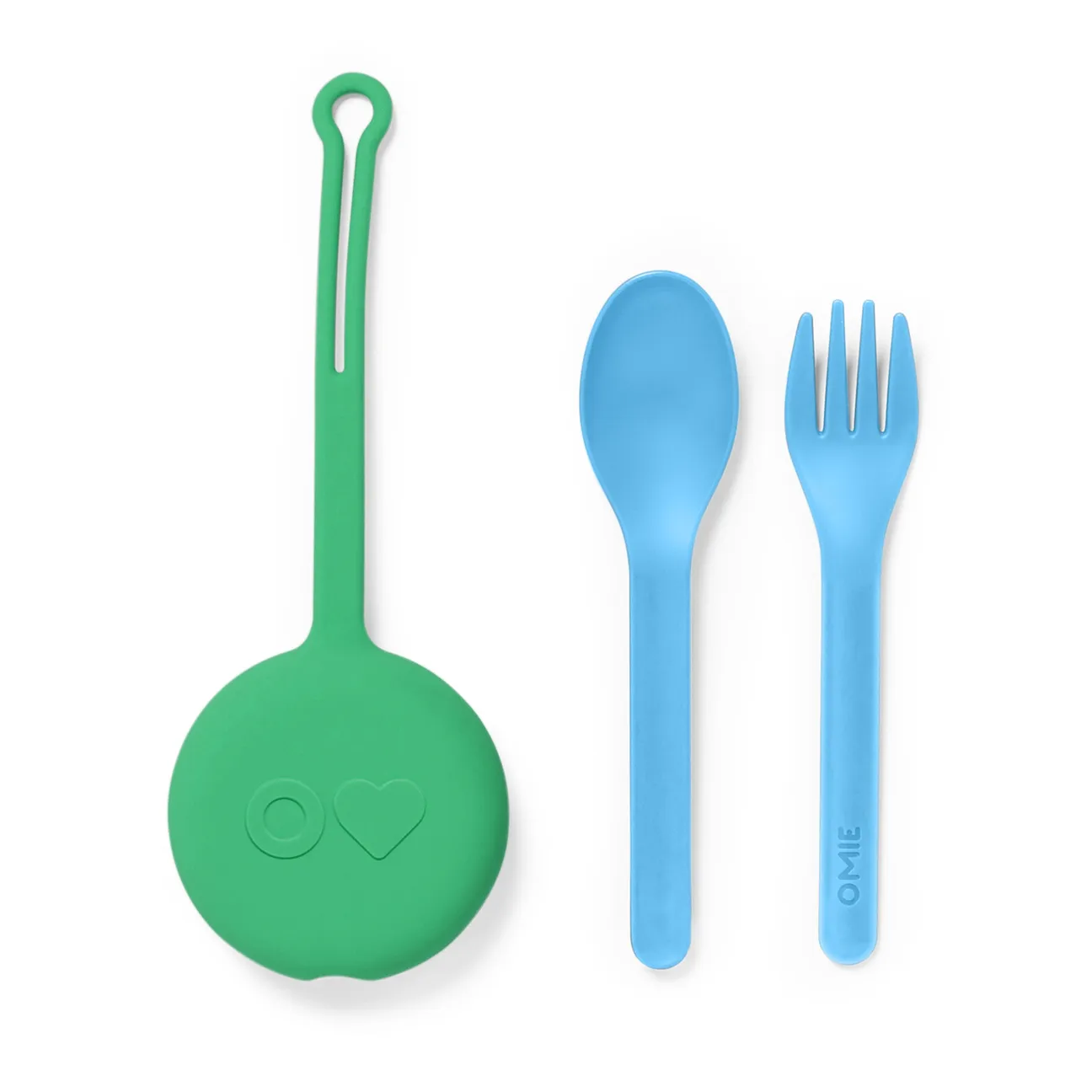 OmiePod Kids Utensils Set with Case ~ Mint Green