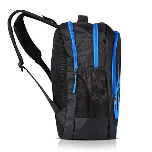 OPTIMA Water Resistant Slim Backpack for Men and Women Fits 13 Inch Laptop and Notebook (Black and Blue)