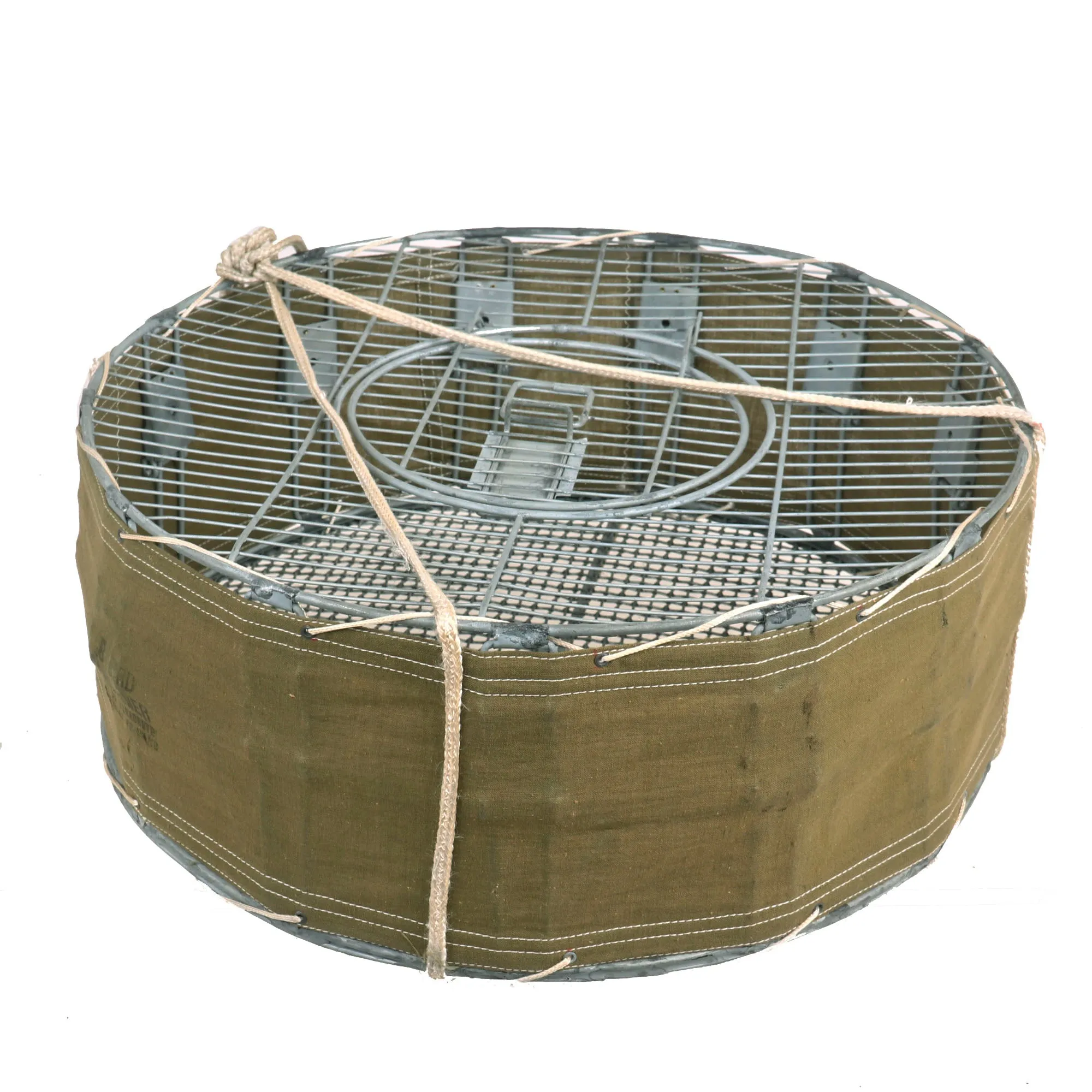 Original U.S. WWII Airborne Parachute Pigeon Cage Drop Cage Basket with Packaged Parachute