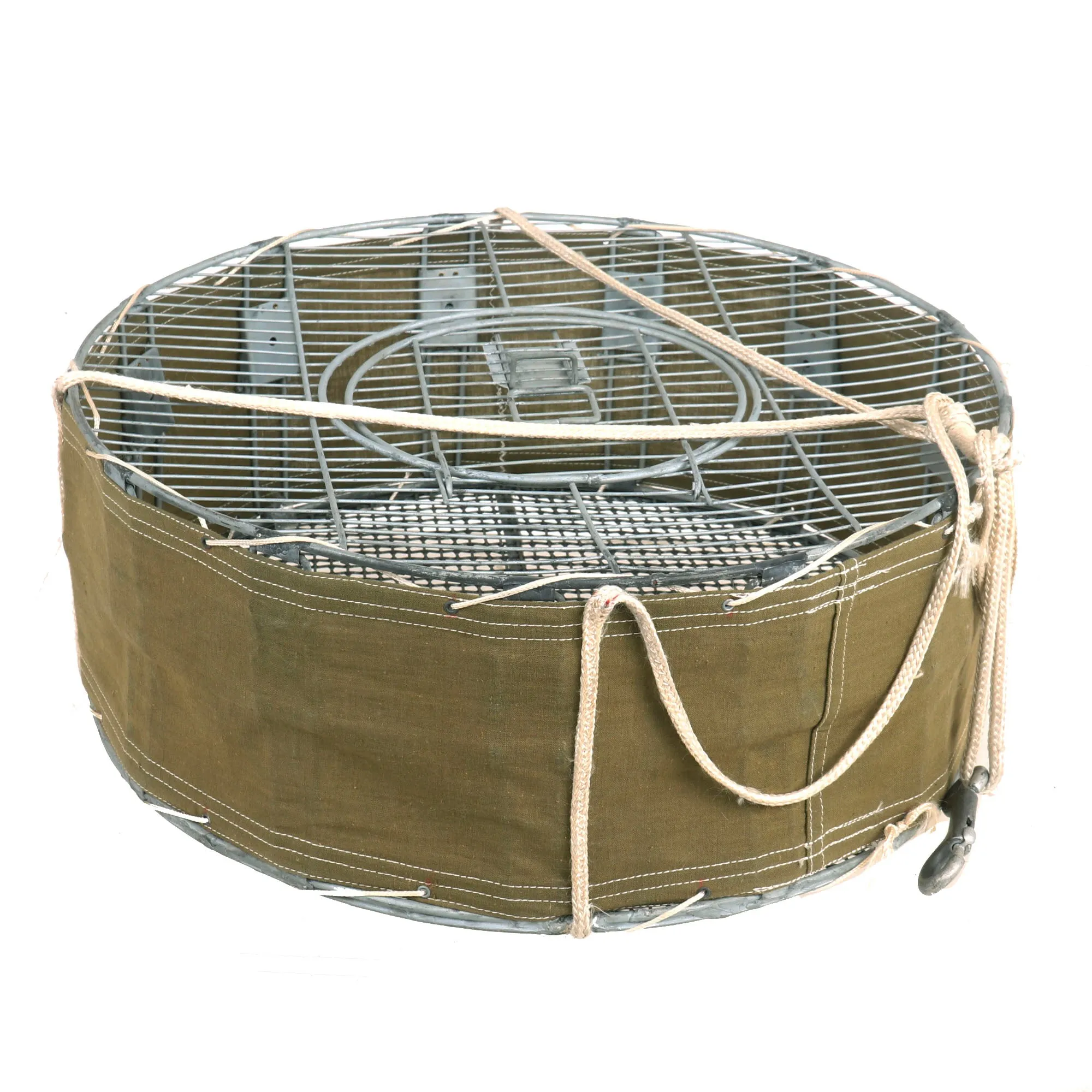 Original U.S. WWII Airborne Parachute Pigeon Cage Drop Cage Basket with Packaged Parachute