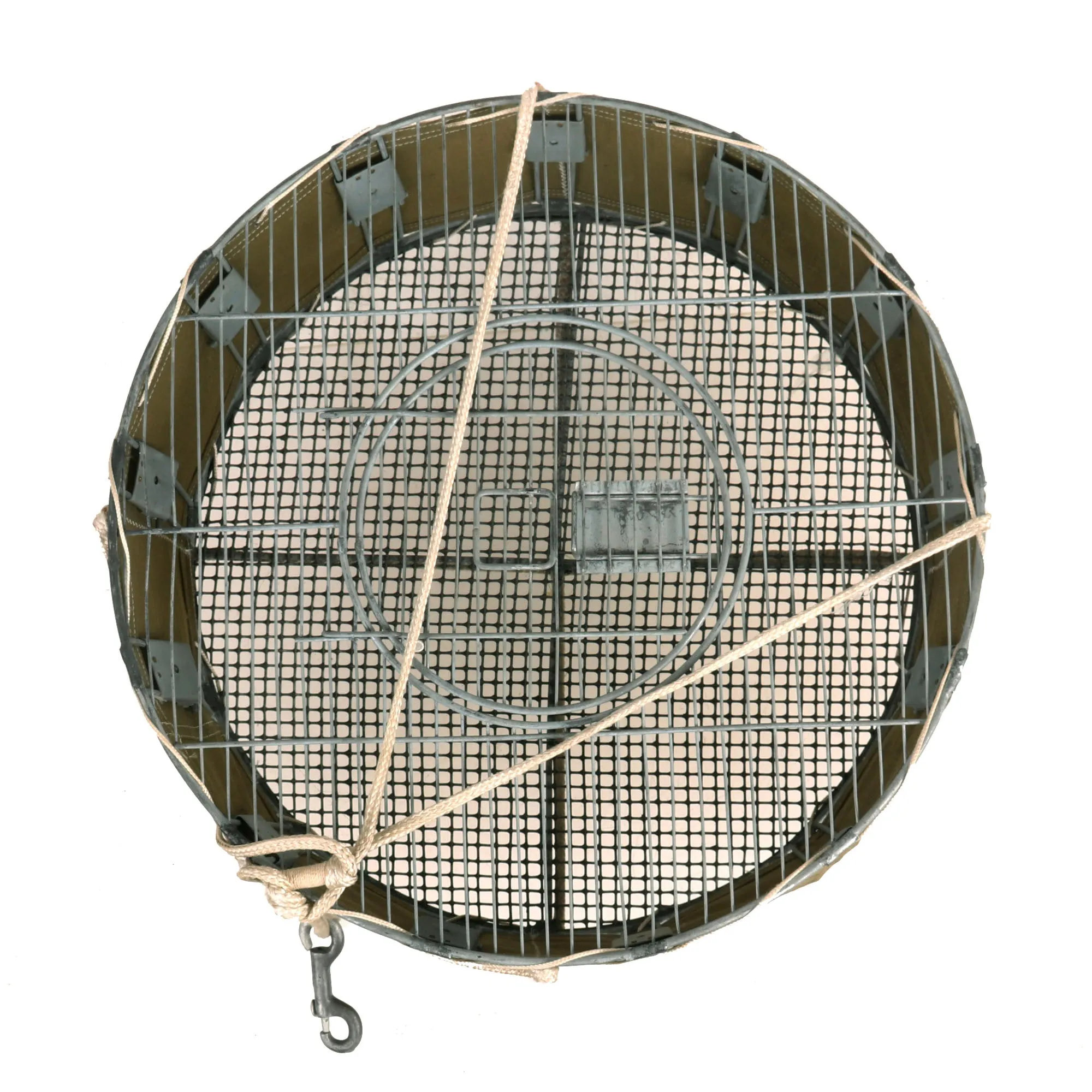 Original U.S. WWII Airborne Parachute Pigeon Cage Drop Cage Basket with Packaged Parachute