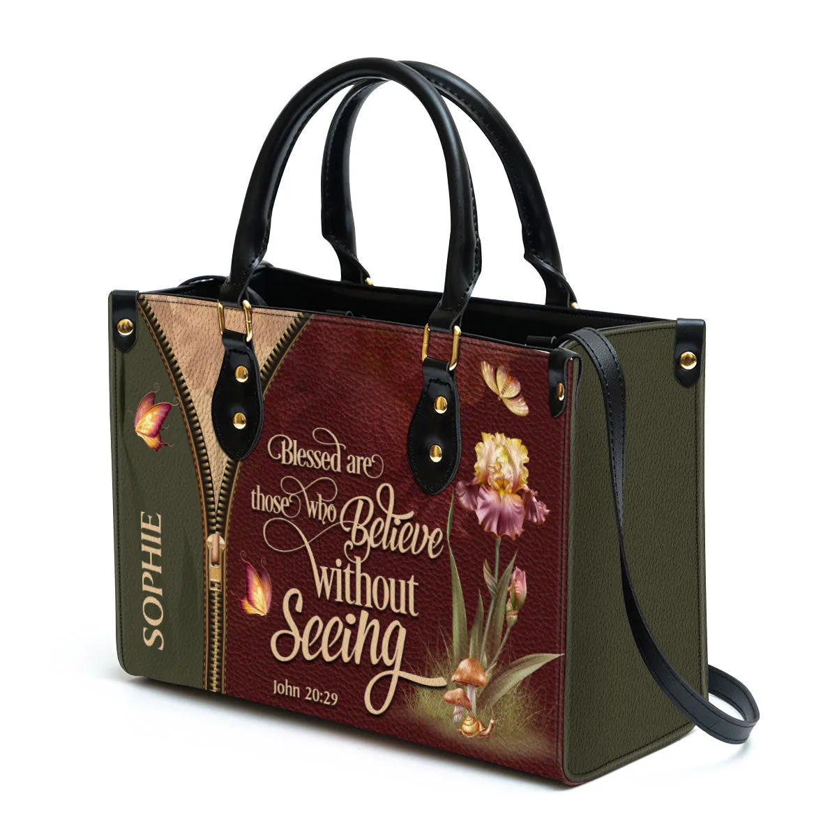 Personalized Blessed Are Those Who Believe Without Seeing Special Leather Bag - Christian Pu Leather Bags For Women