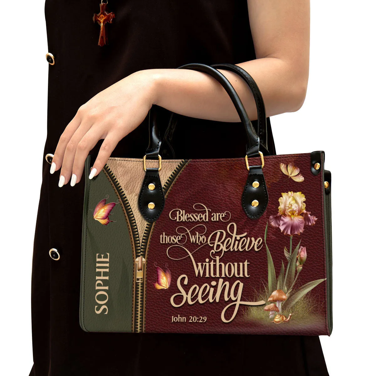 Personalized Blessed Are Those Who Believe Without Seeing Special Leather Bag - Christian Pu Leather Bags For Women