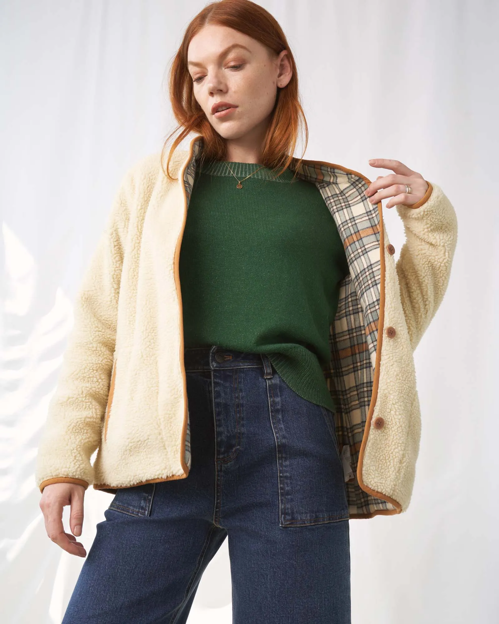 Recycled Sherpa Flannel-Lined Jacket