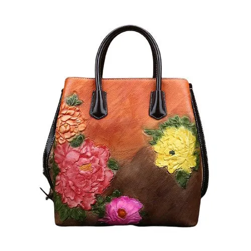 Retro Vintage Bucket Women Floral Embroidered Bag