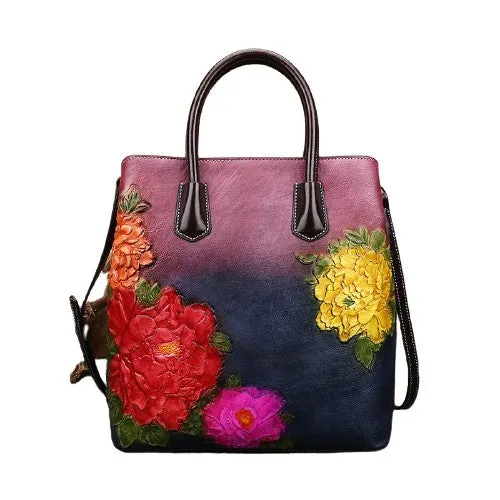 Retro Vintage Bucket Women Floral Embroidered Bag