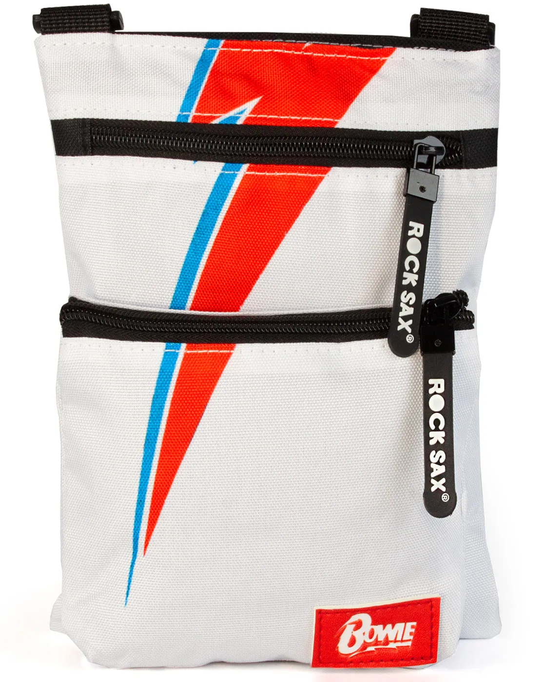 Rock Sax David Bowie Lightning Body Bag - White