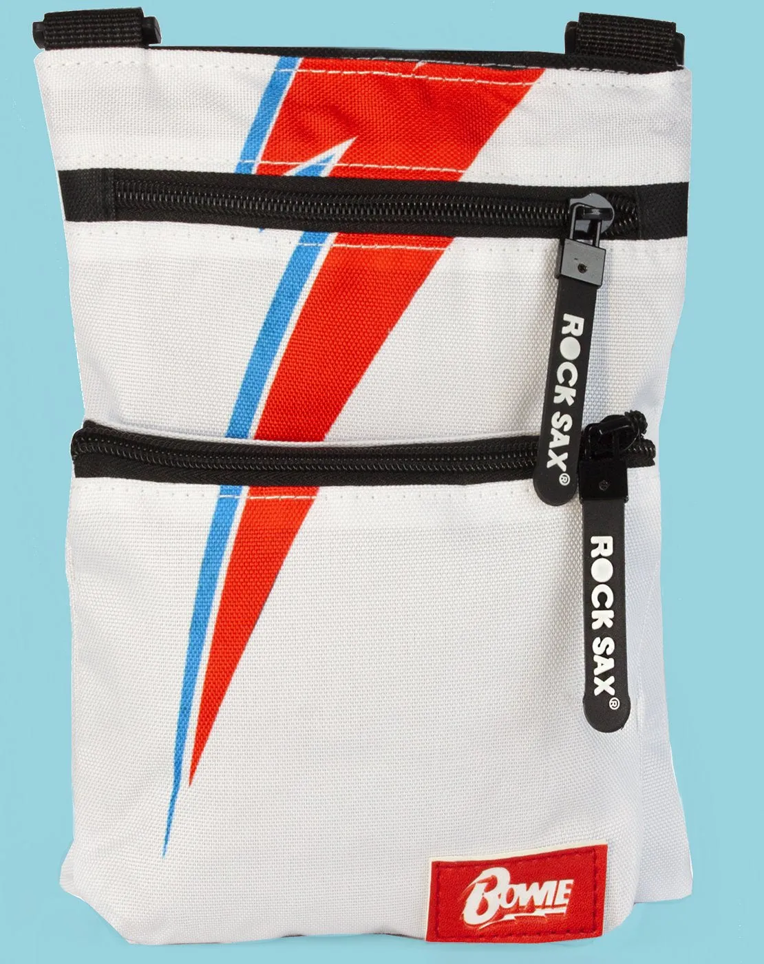 Rock Sax David Bowie Lightning Body Bag - White