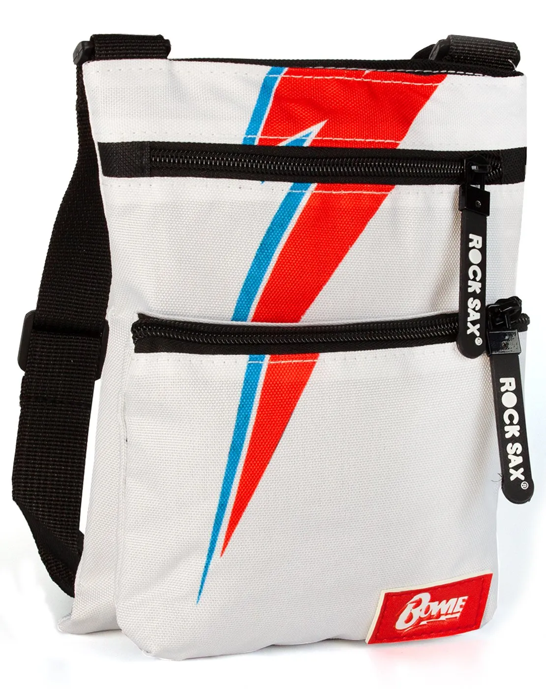 Rock Sax David Bowie Lightning Body Bag - White