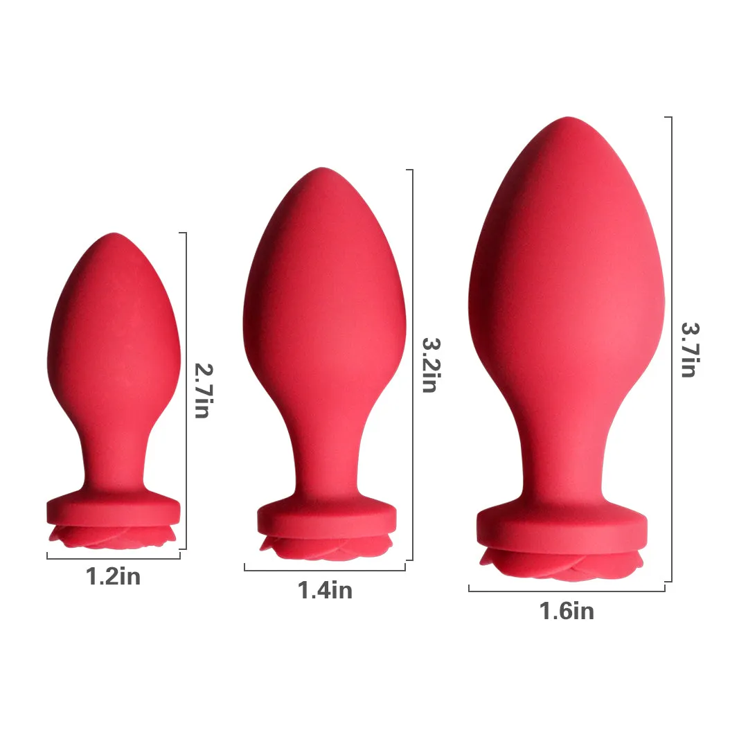 Rose Anal Plug Set - Rose Sex Toy for Men & Women - Multicolor