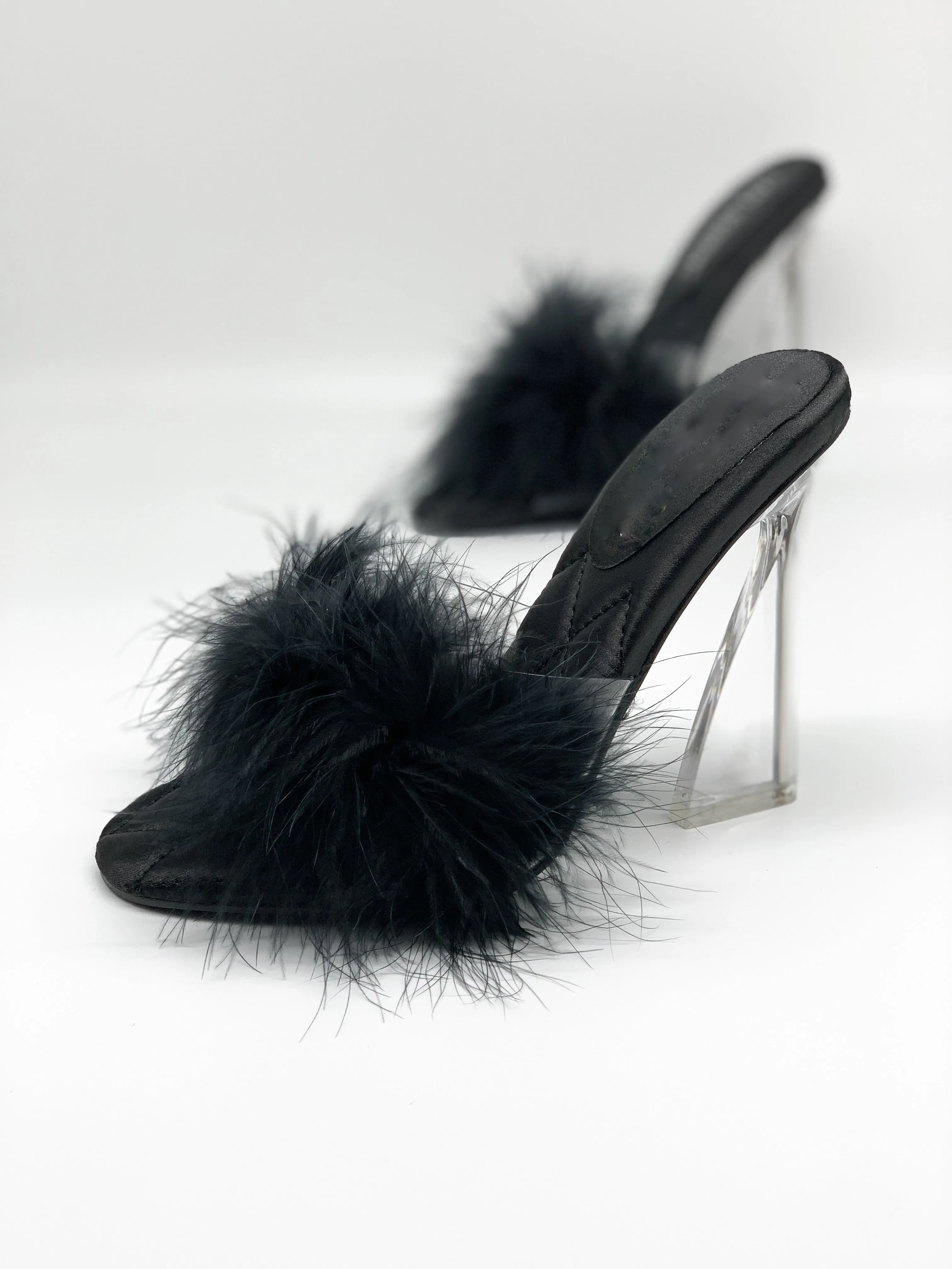 Sassy Fur Clear Heels