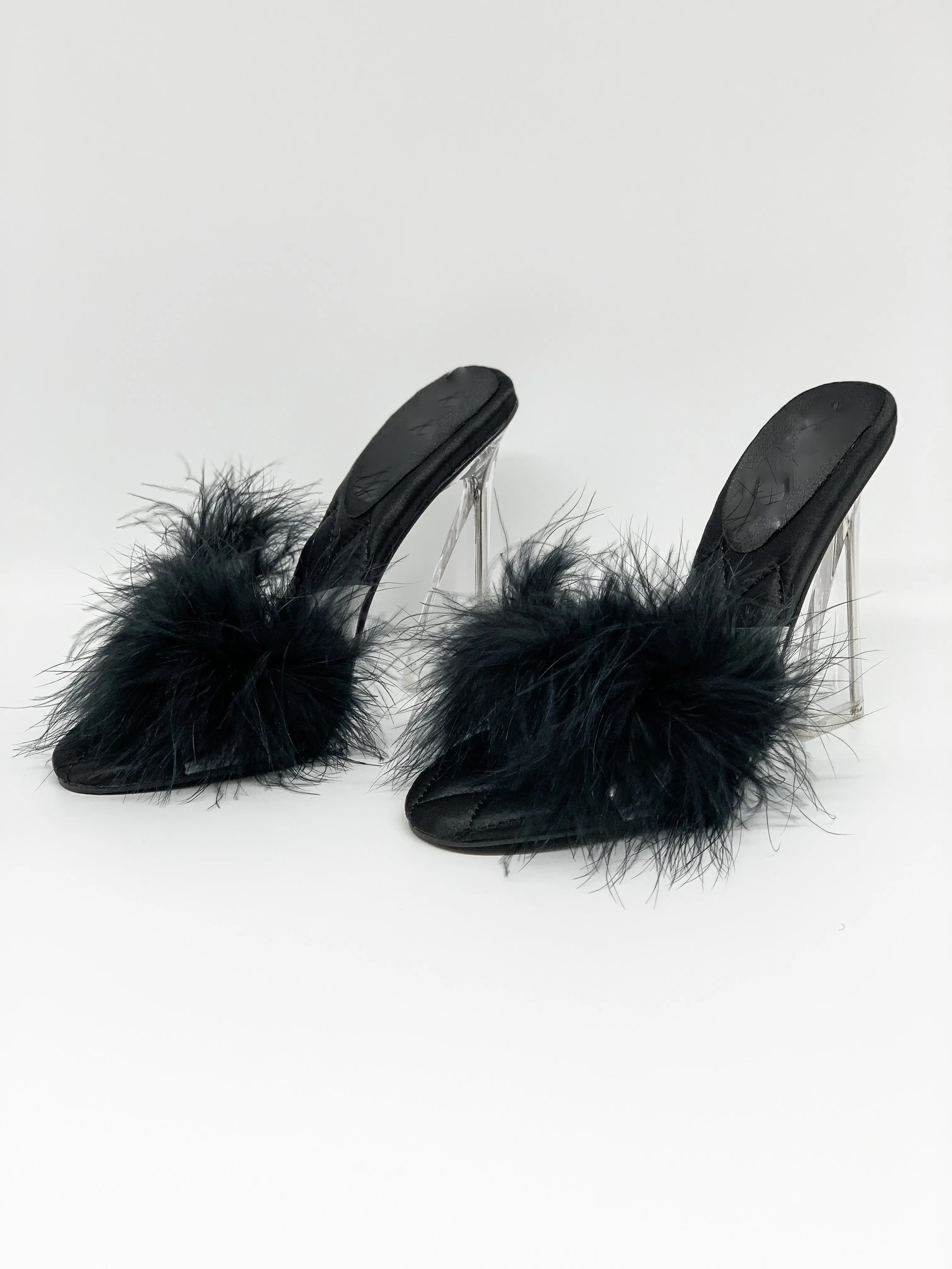 Sassy Fur Clear Heels