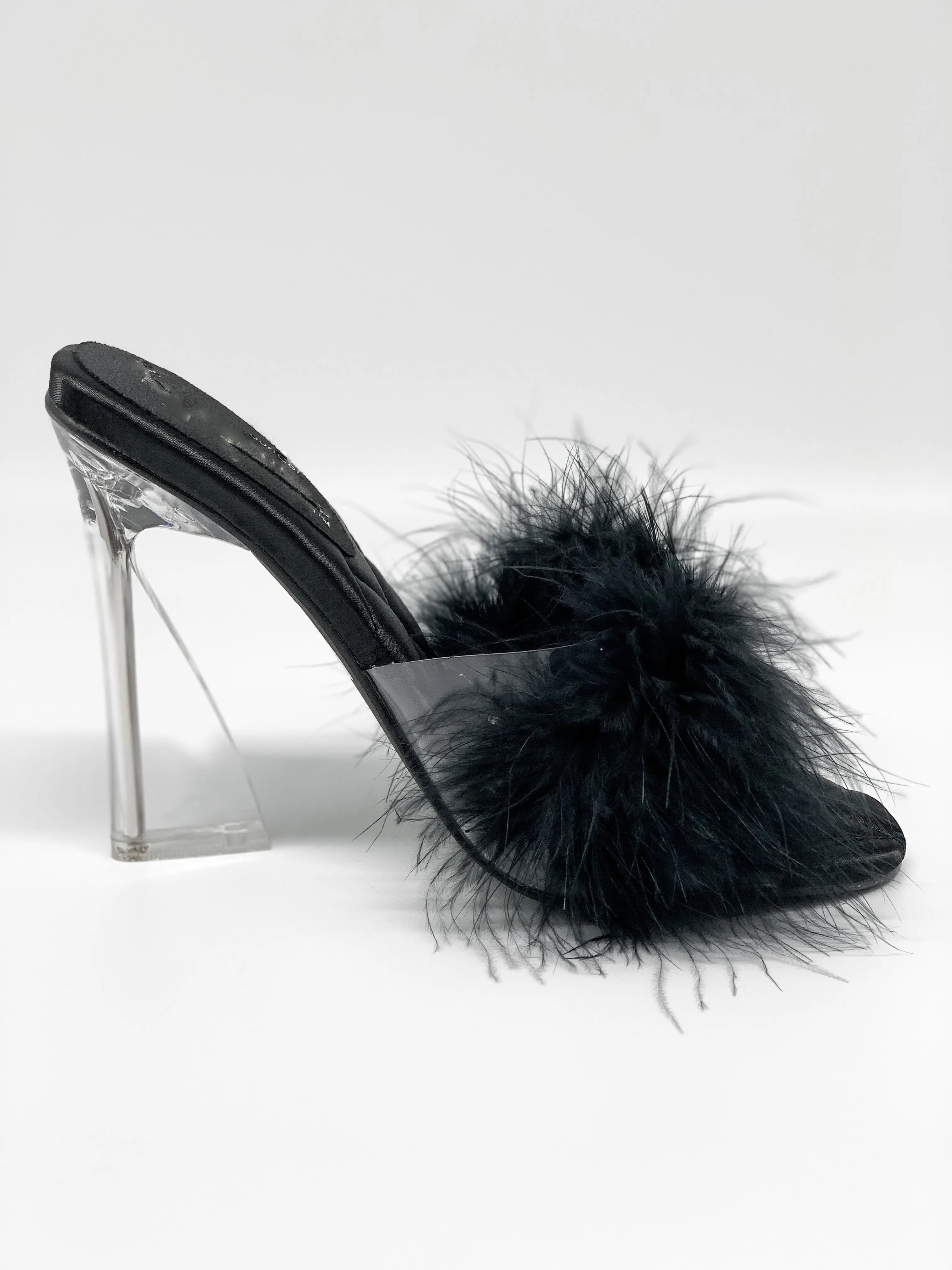 Sassy Fur Clear Heels