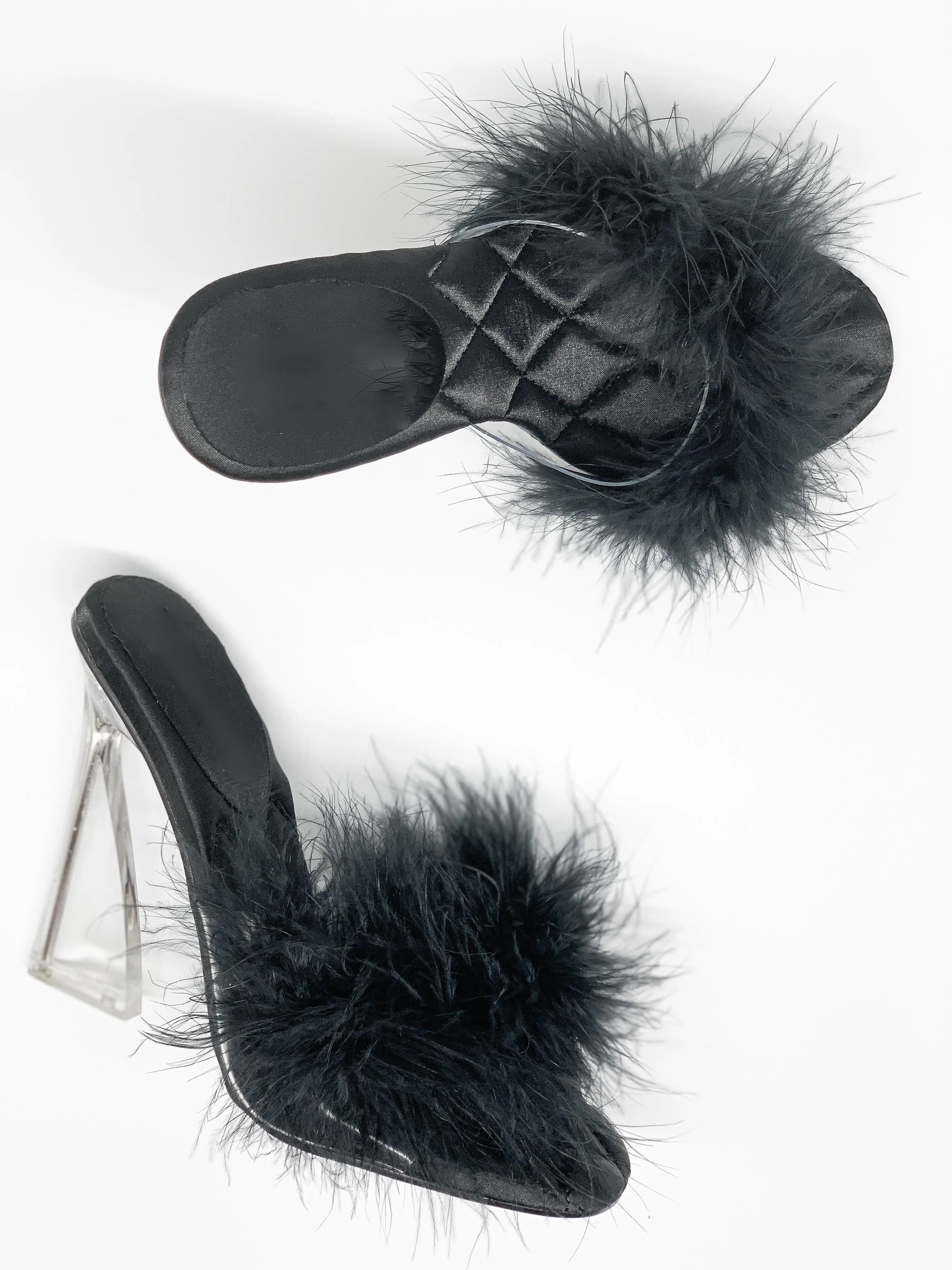 Sassy Fur Clear Heels