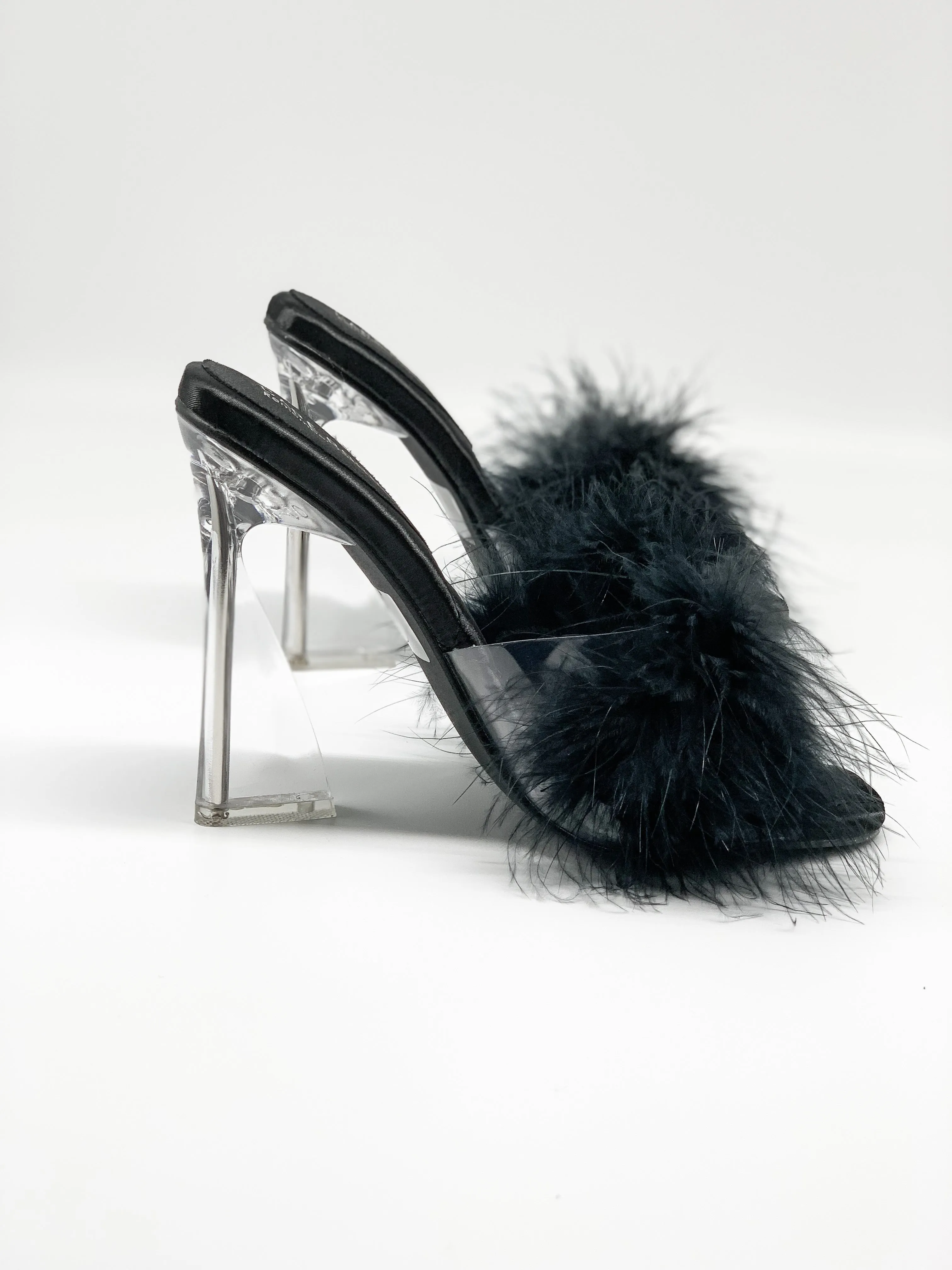 Sassy Fur Clear Heels