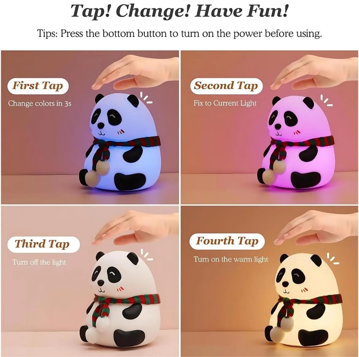 Silicon panda lamp - new touch lamp with rechargeable battery