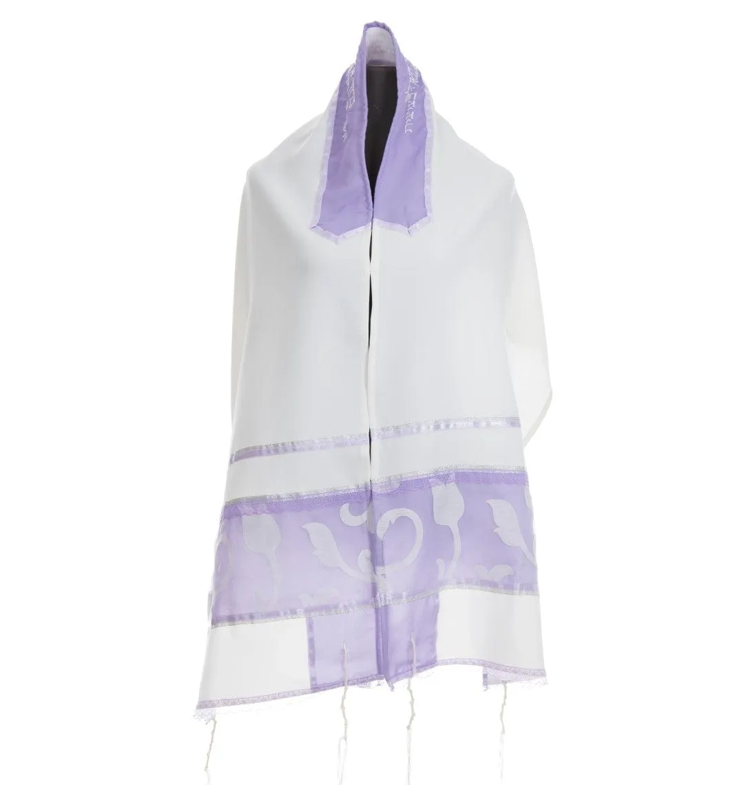 Tallit Paper Cut Lilac - Girls Tallit, Bat Mitzvah Tallit, Tallit for Women, Feminine Tallit, Women's Tallit Prayer Shawl