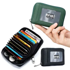 Transparent Window RFID Leather Card Holder