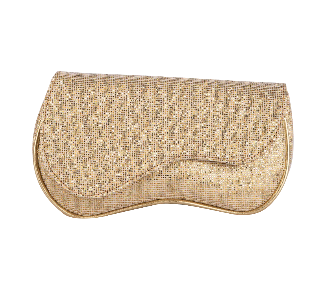 Wave Glitter Clutch Gold